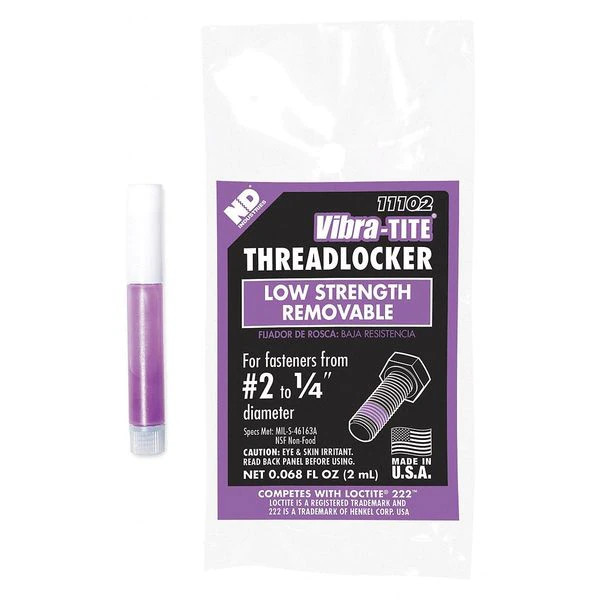 vibra-tite 111 Low Strength Removable Anaerobic Threadlocker, 1 liter, Purple, 1