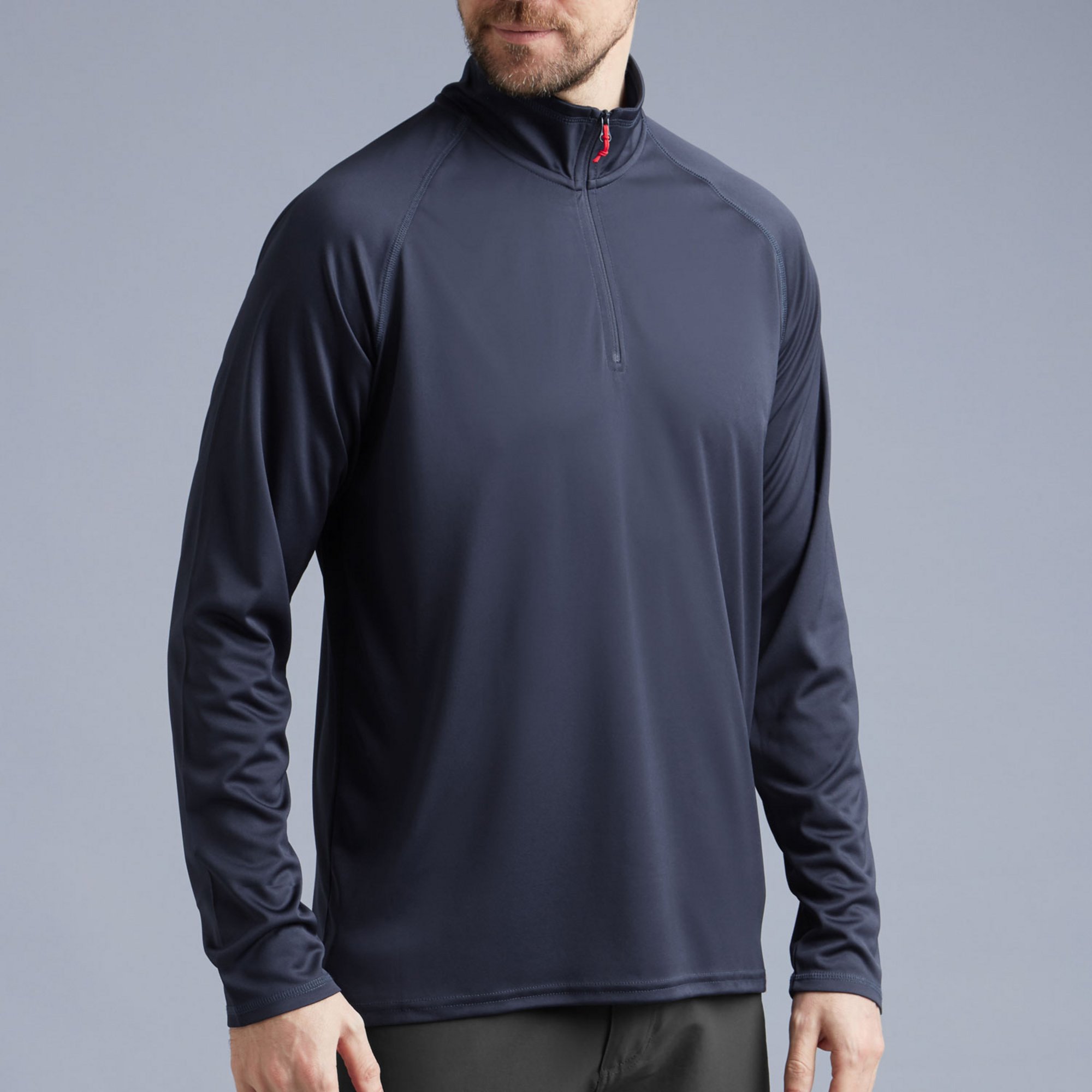 T-shirt manches longues UV Tec homme avec col zippé - UV009_NAV06_Crop.jpg