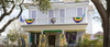 Mardi Gras Nylon Flag Bunting in Green, Gold, and Purple for Carnival Celebrations