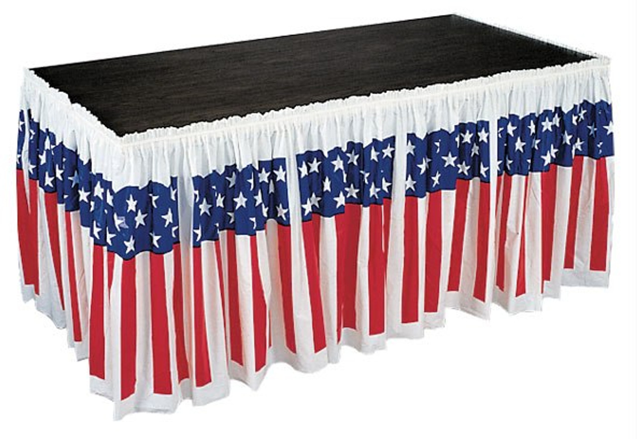 Patriotic Table Skirts for Picnics & Events | Independence Bunting