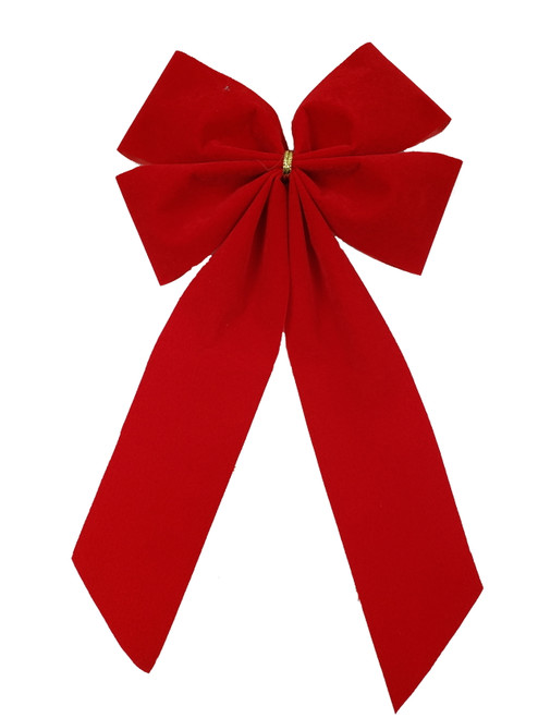 Red Christmas Bow - Plain Edge - 4 Loop - 3 Pack - 10% Discount