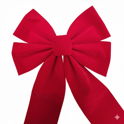 4 Loop Red Plain Christmas Bow (3 per Pack)