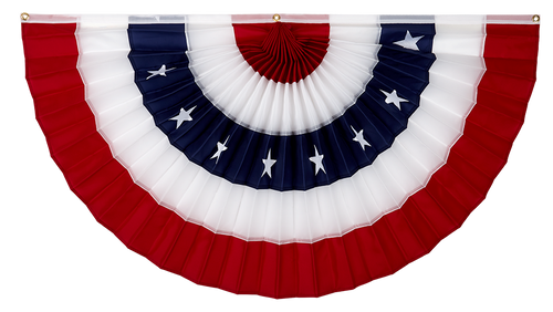 USA Cotton Flag Bunting - Red/White/Stars/White/Red - 24" x 48"