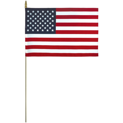 U.S. Stick Flag - Polyester - 4" x 6" - Sold by the Dozen