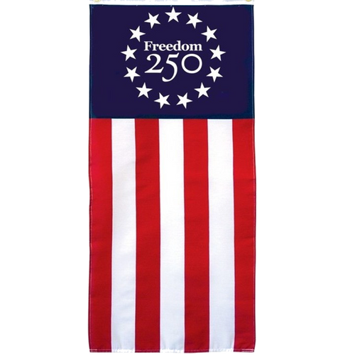 Freedom 250 Nylon Pull Down Banner with Top Logo