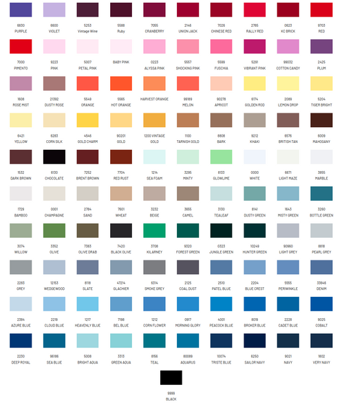 Custom Cotton Color Chart