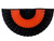 Halloween Nylon Pleated Fan - Black/Orange/Black - 36" x 72"