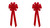 Red Christmas Bow - Purl Stitch Edge - 10 Loop - 2 Pack