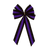 Mourning Funeral Bow - Black/Purple/Black Bow & Tail - 6 Loop - Regular Size