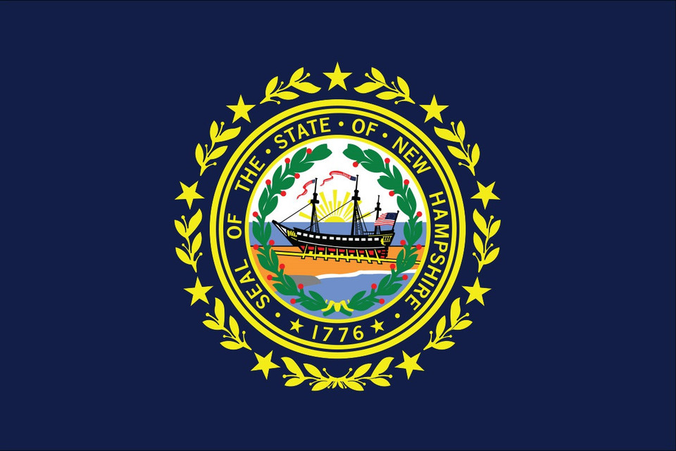 3'x5' New Hampshire State Flag - Super Polyester, Printed, With Brass Grommets