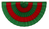 5 stripe green and red Christmas pleated fan bunting