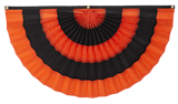 5 stripe Halloween black and orange pleated fan flag bunting