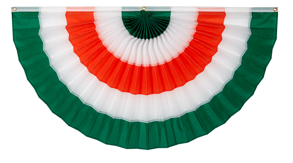 Green/White/Orange/White/Green Flag Bunting image