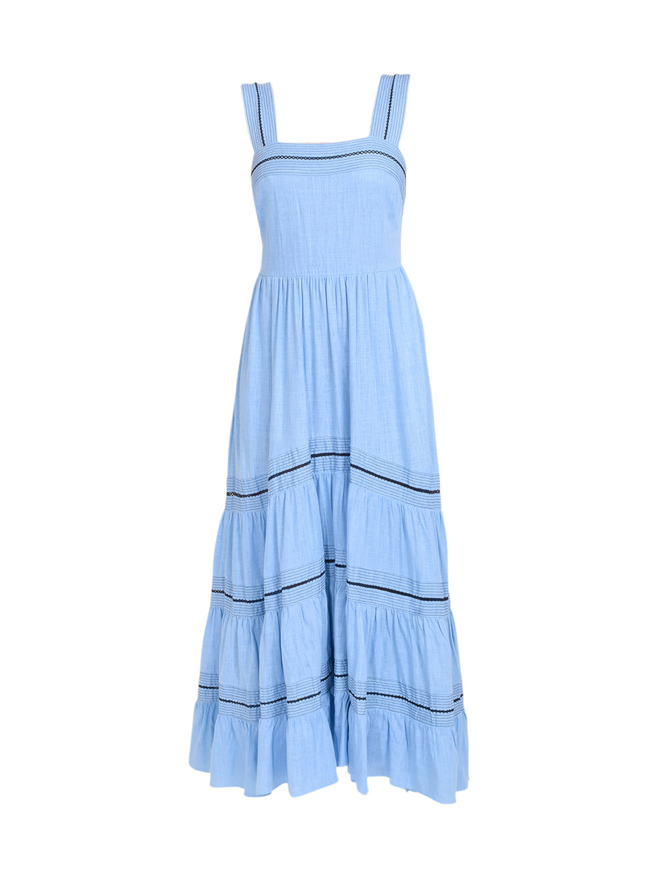 MISA Aurelia Dress in Pale Blue Linen