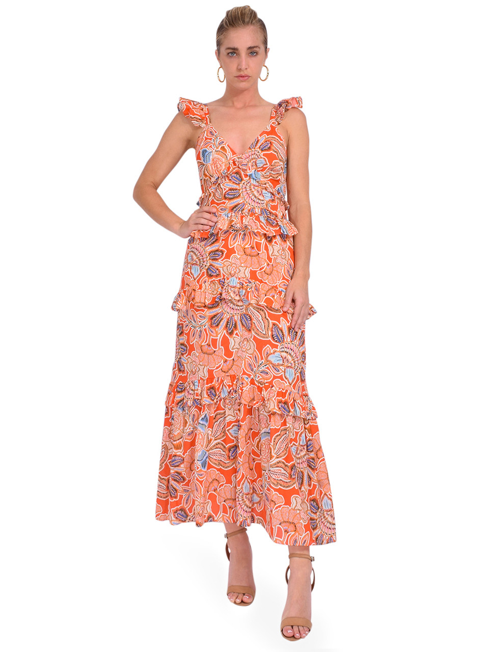 MISA LOS ANGELES Morrison Dress in Tangerine Flora