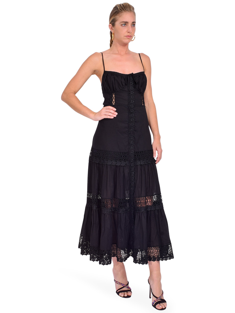 CHARO RUIZ Marisa Long Dress in Black
