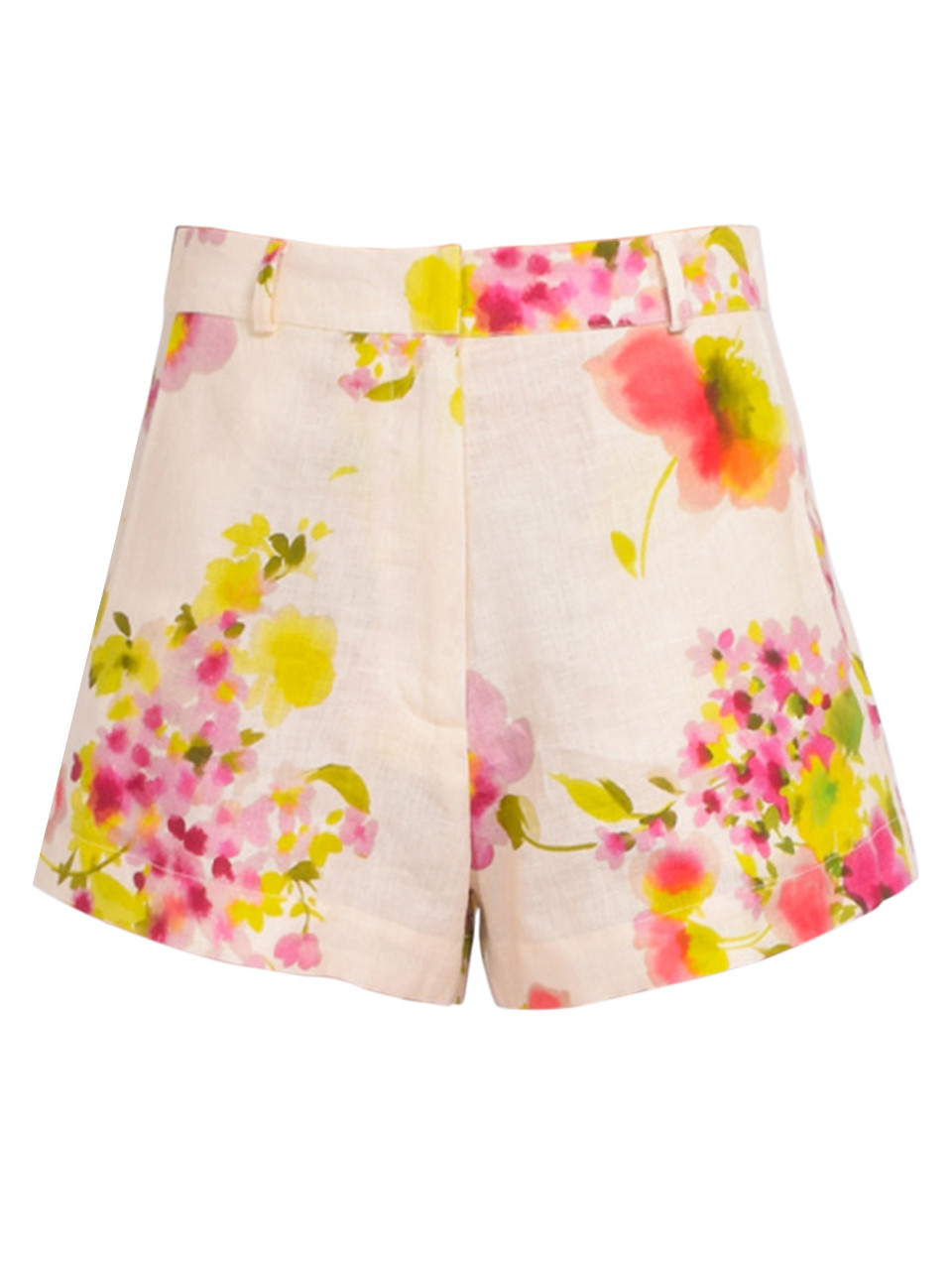 KARINA GRIMALDI Tuscan Flower Print Shorts in Ivory