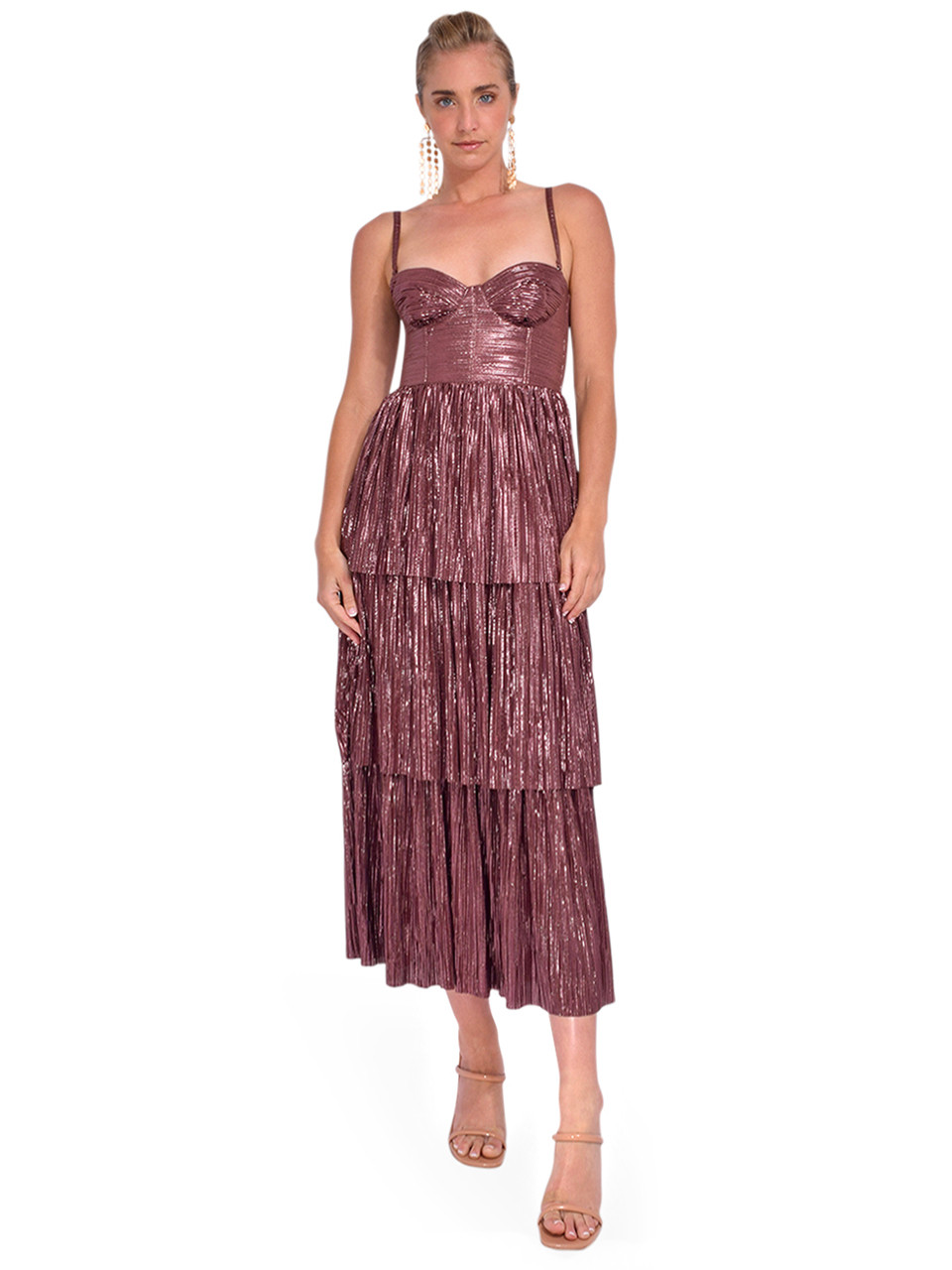 Sabina Musayev Ascella Tiered Bustier Dress in Bitter Chocolate