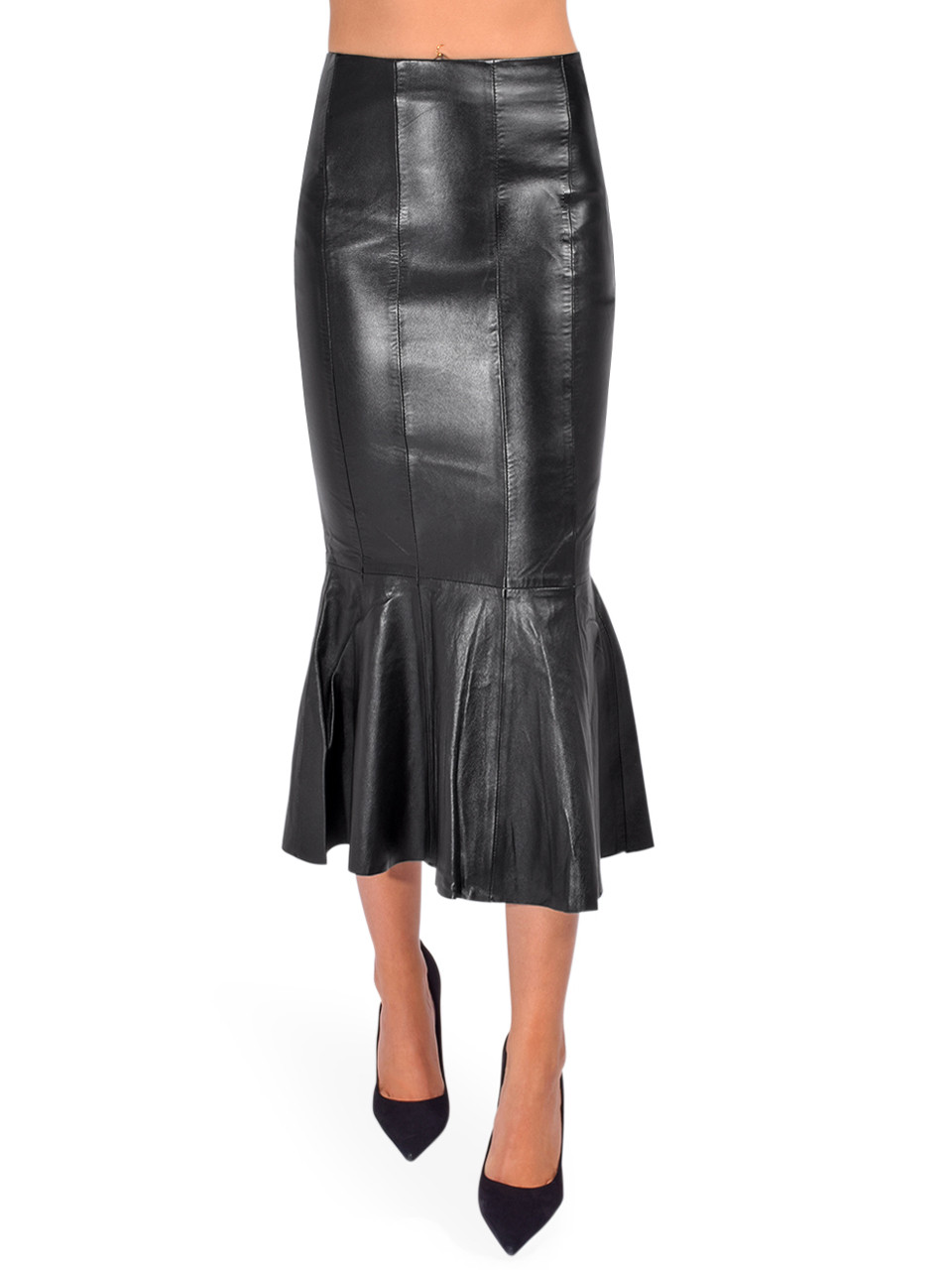 Retrofete Cassander Leather Skirt in Black