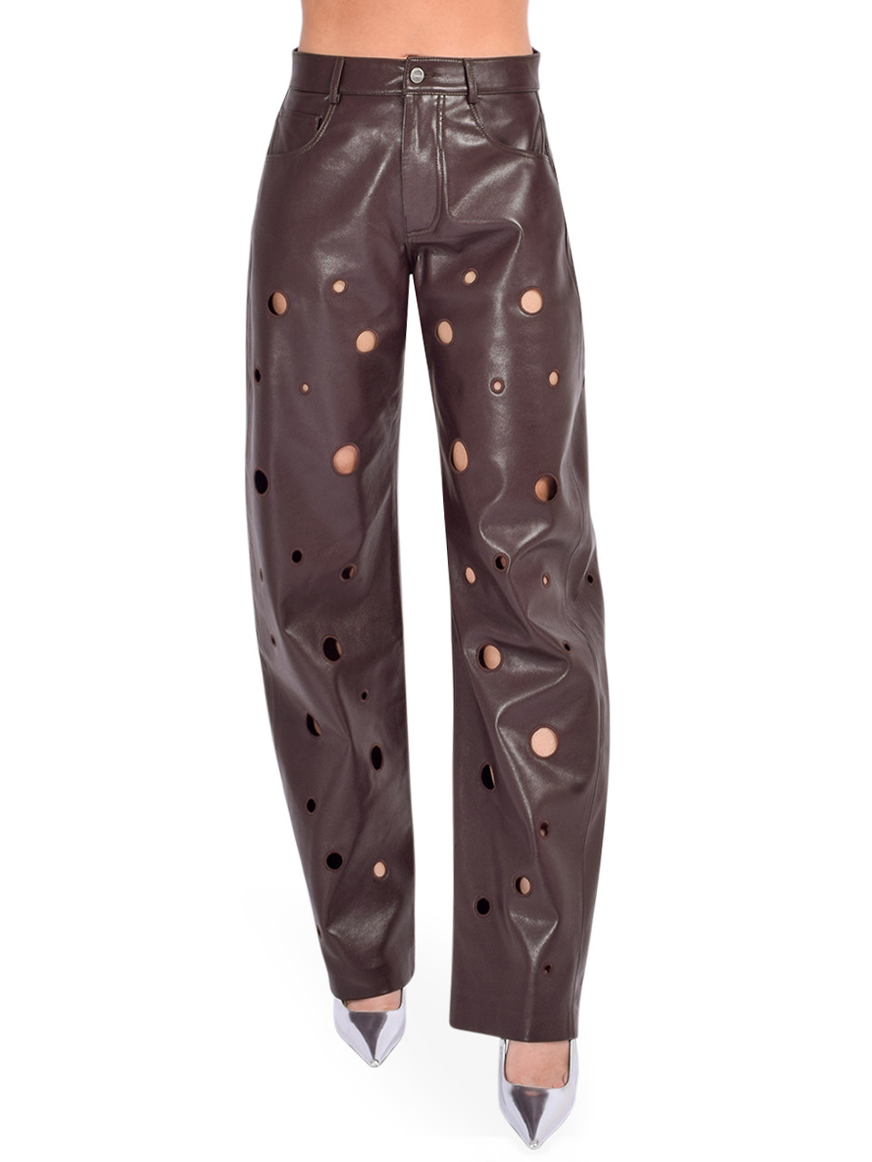 Ventana Sustainable Recycled Leather Pants in Mahogany