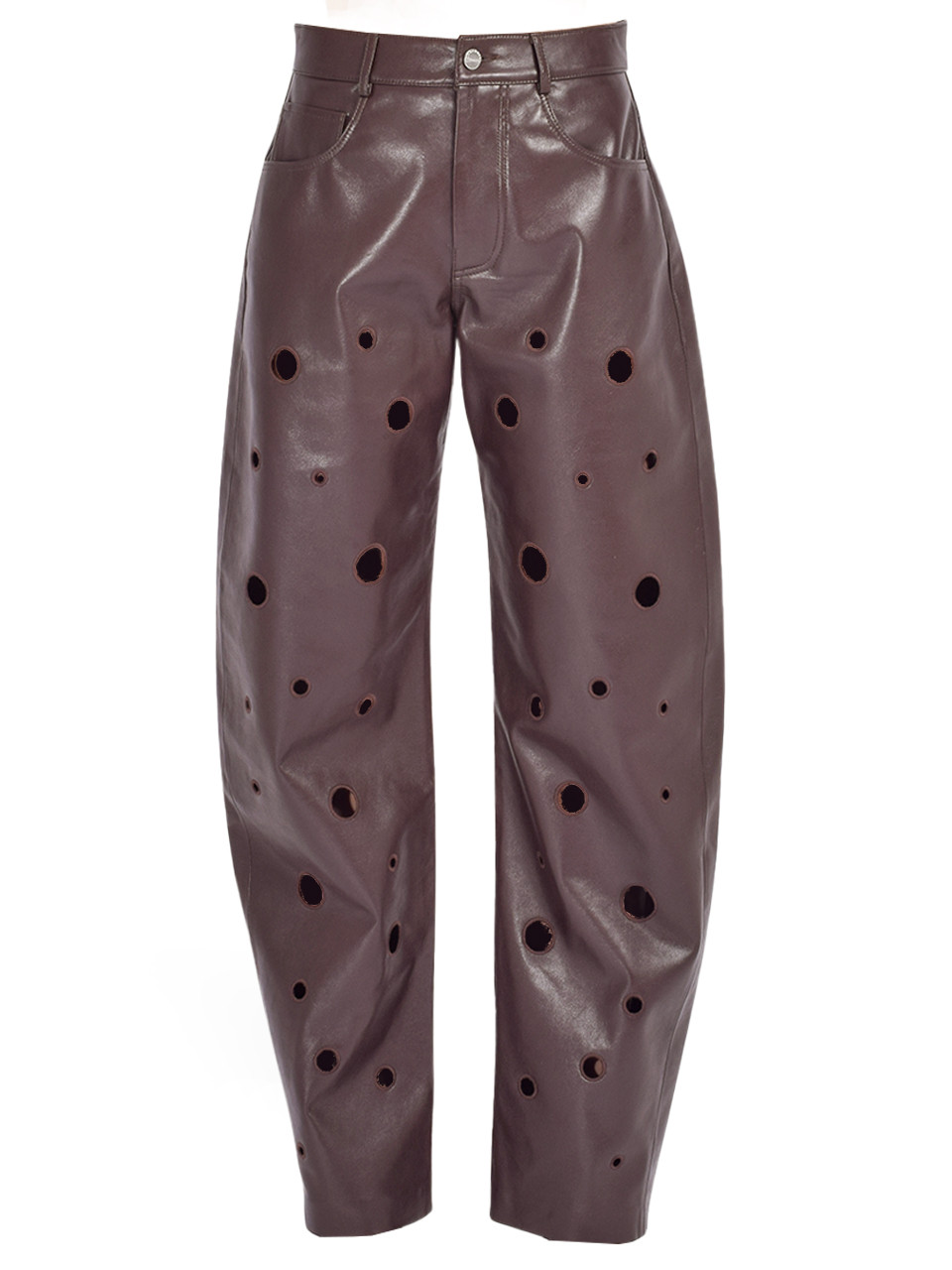 Ventana Sustainable Recycled Leather Pants in Mahogany