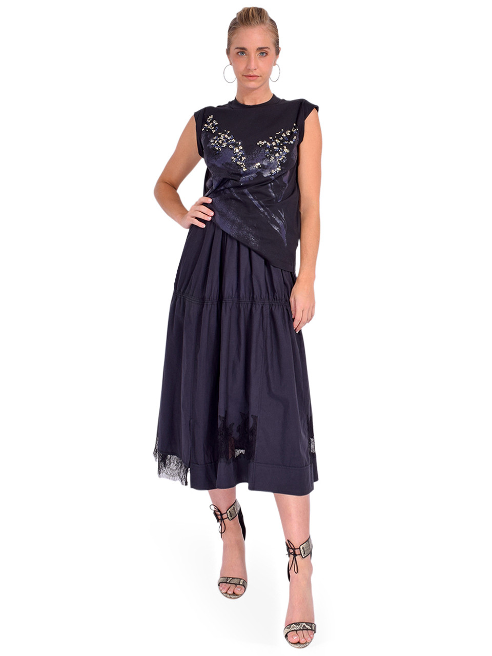 3.1. Phillip Lim Lace Impressions Combo Dress in Black Multi