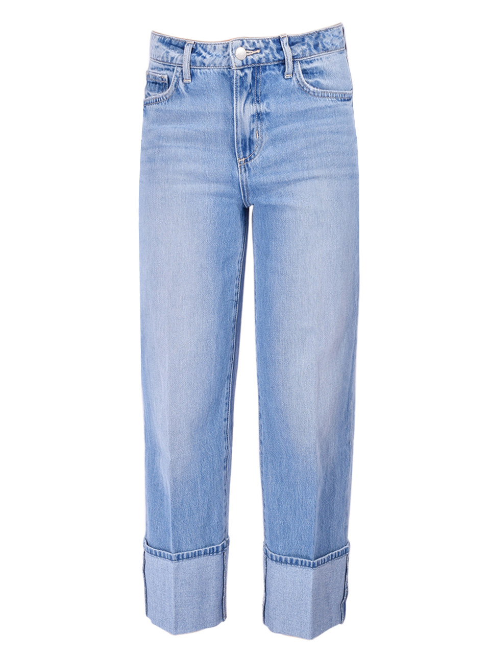 L'AGENCE Leighton Cuffed Stovepipe Jean in Cristo