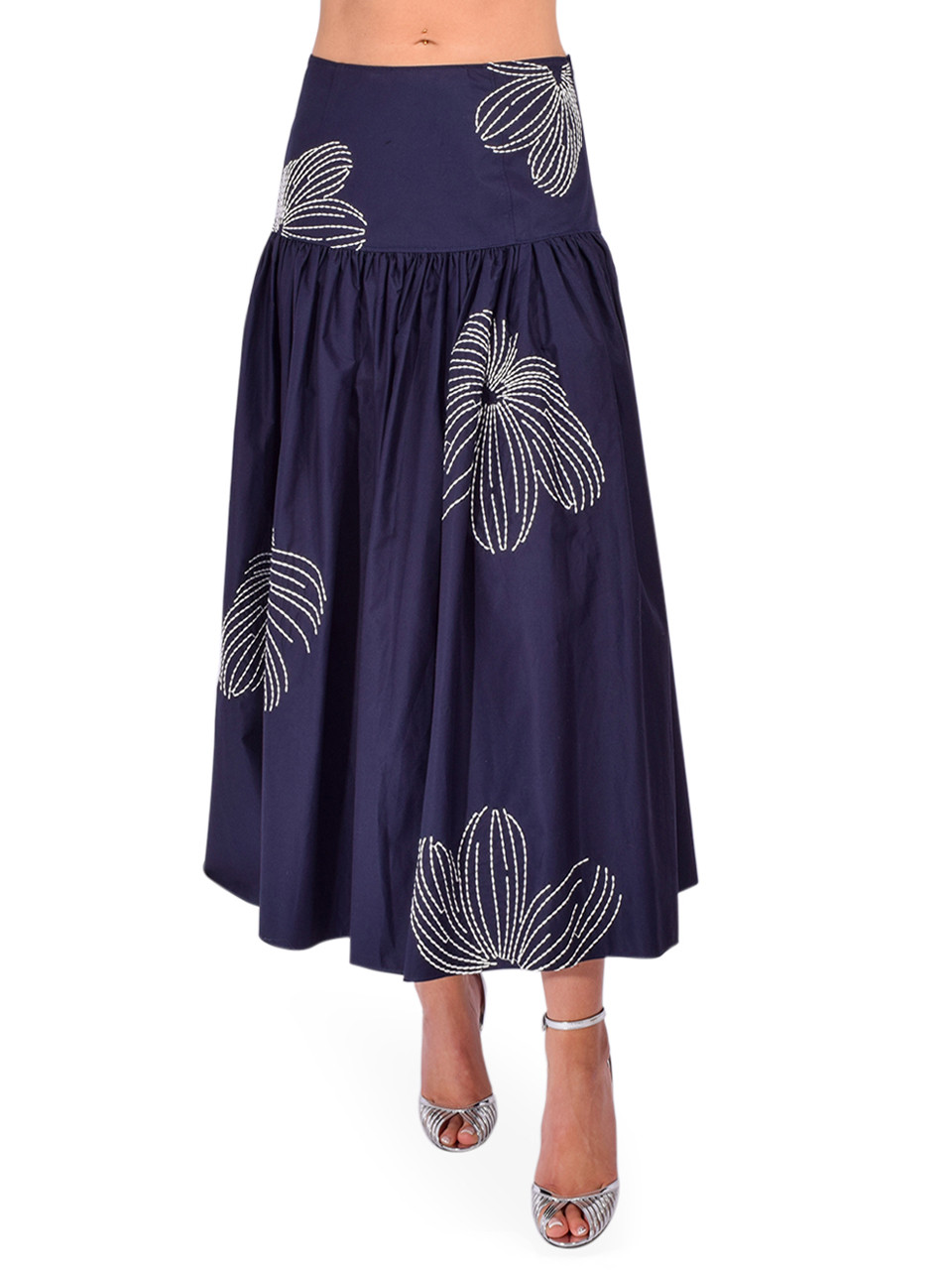Cinq à Sept Sunburst Kierelle Skirt in Navy