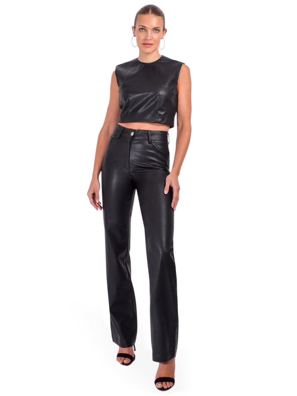 Sabina Musayev Din Vegan Leather Pants in Black