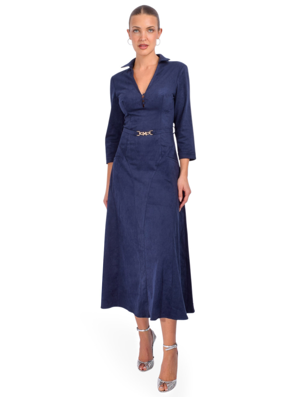 knee length dresses for ladies Brigita Slip Maxi Dress in Burnt Sienna Suede – Gabriela Hearst main image 0