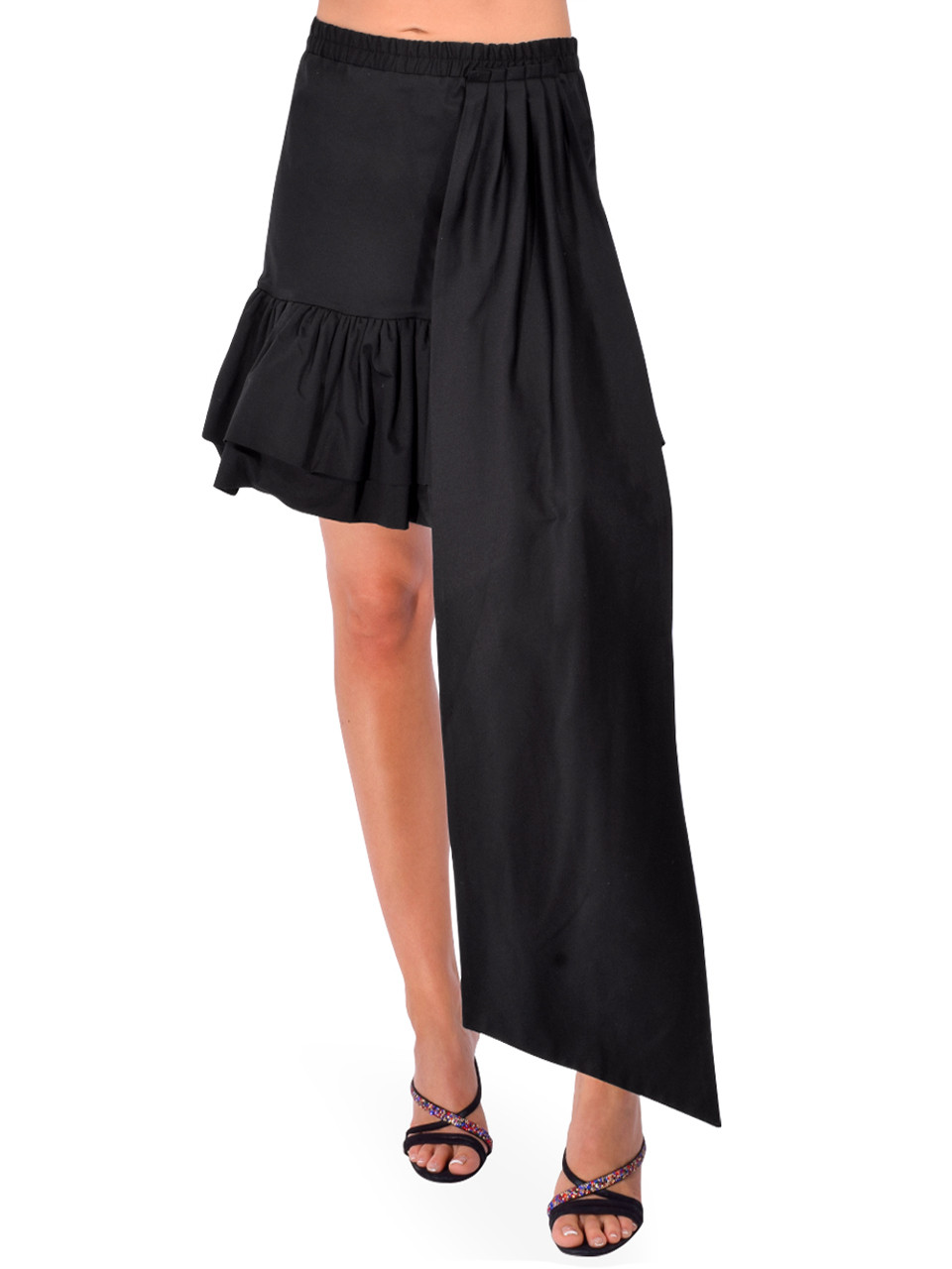 5 PROGRESS Balloon Mini Skirt in Black, Women's Designer Mini