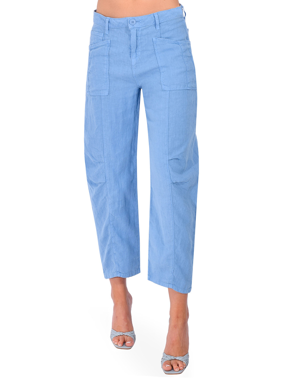 L'AGENCE Cody Linen High Rise Rodeo Pants in Allure Blue, Women's