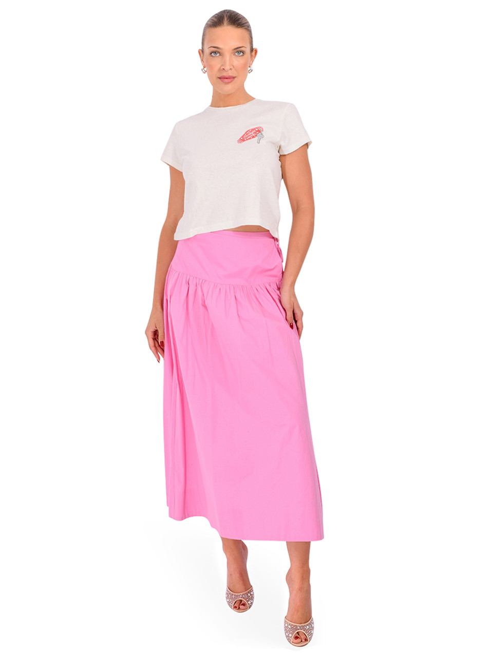 LOVE THE LABEL Taylor Wrap Skirt in Rosebloom, Women's Designer
