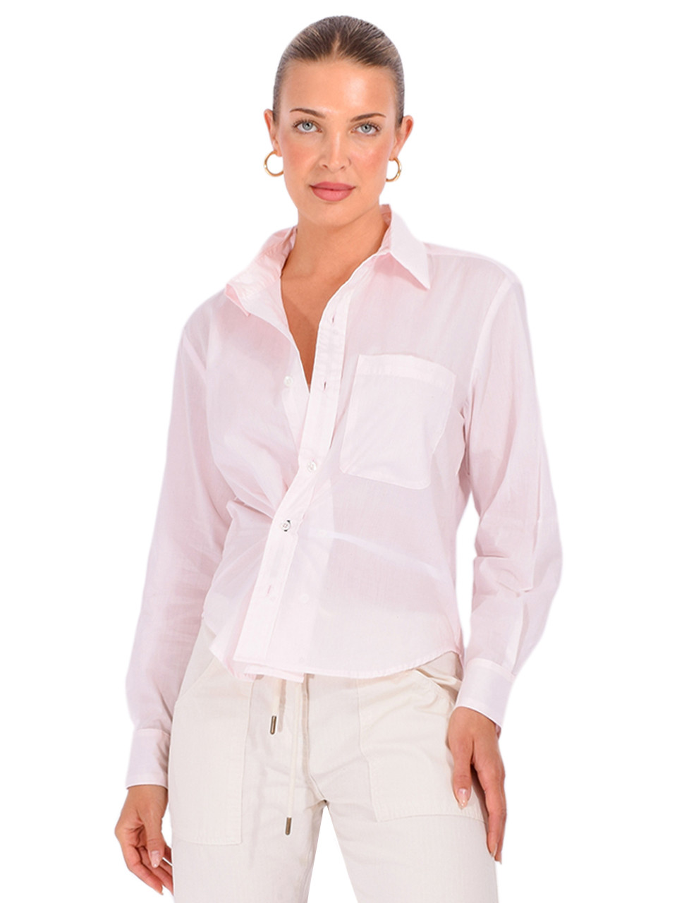 pink women's dress shirt The Relaxed in Ultrasoft Cotton washed EFFORTLESS WORK TO OFF The Daily Shirt in Pink