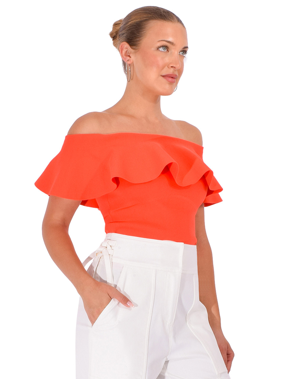 トップス poppy off-shoulder cami tunic CHRISTY LYNN Loris Top in Poppy, Women's Designer Top, Women's Off