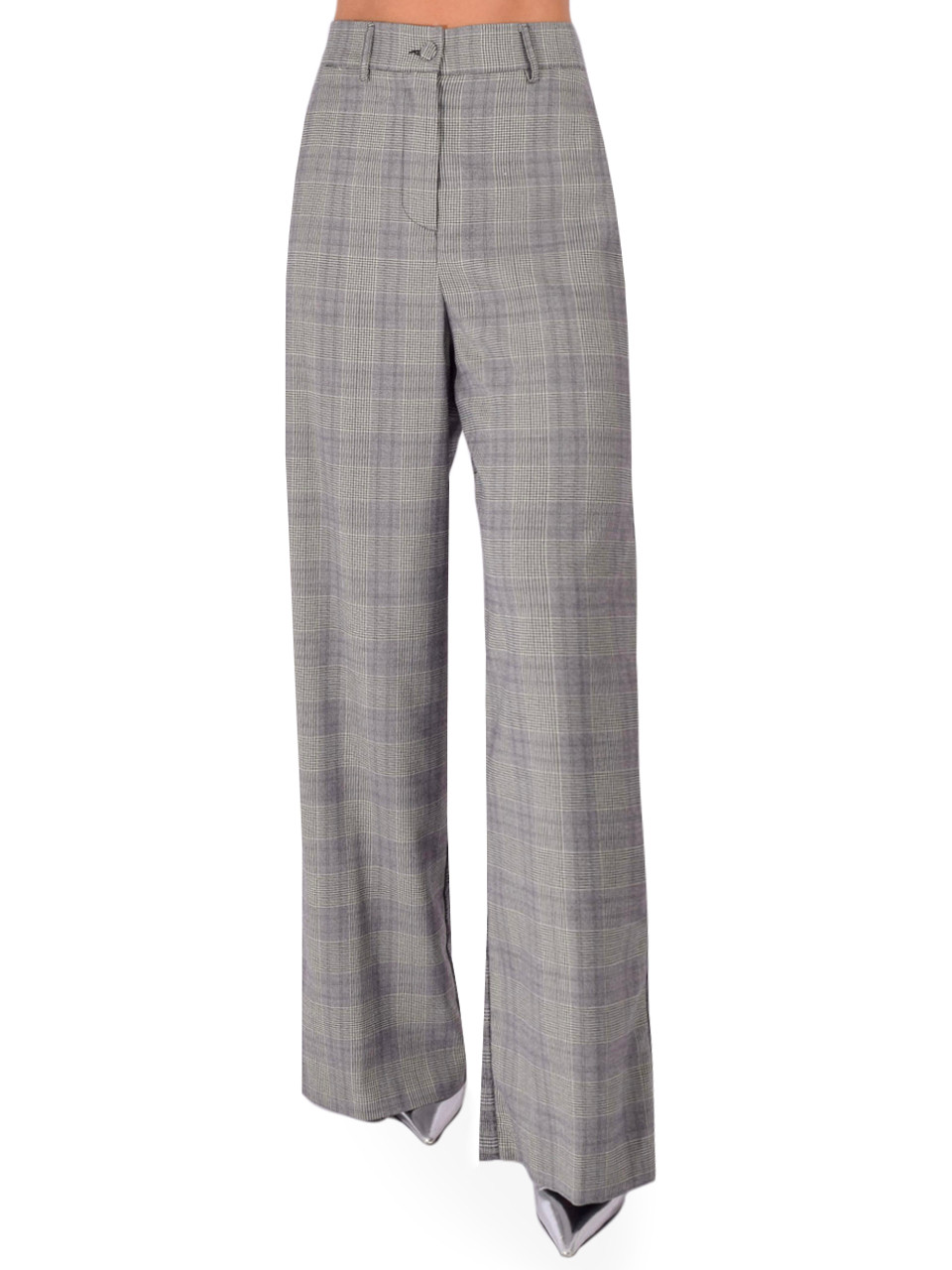 PIER ANTONIO GASPARI Wales Check Pant in Gray Multi, Women's