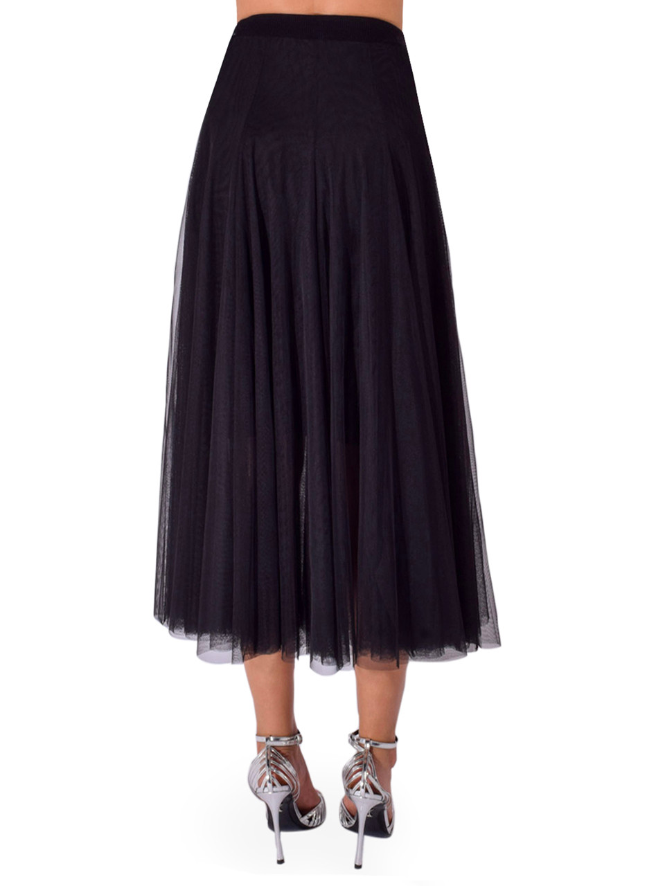 JESIE LIU Lilliana Tulle Skirt in Black, Women's Designer Skirt