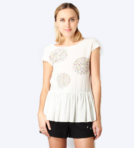 Ottod'Ame Comica Dot Blouse Close Up Front View 