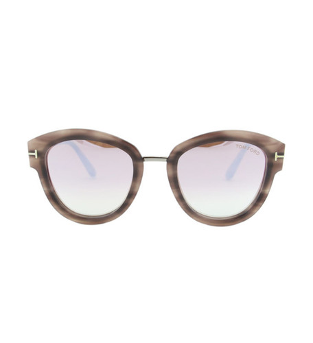 Tom Ford Mia Sunglasses in Tortoise w/ Pink Lens Front View 