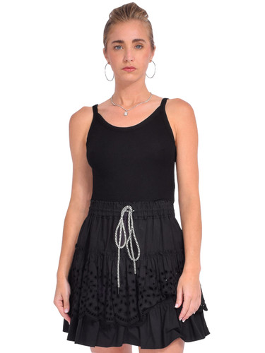 Cotton Citizen Verona Tank in Jet Black Front View 