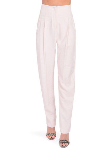 THE SEI Pleat Trouser in Pearl Front View 