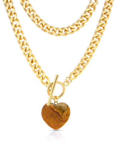 JŪRATĖ Oh Girl Necklace in Brown Agate Product Shot 