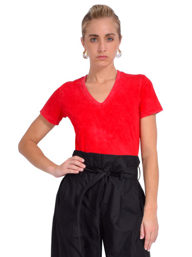 Cotton Citizen Standard V-Neck in Vintage Cherry Front View 