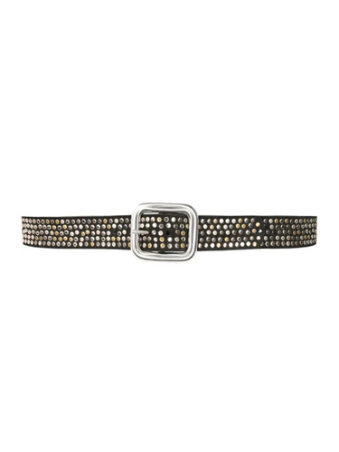 STREETS AHEAD Mixed Metal Studded Belt in Black Front View