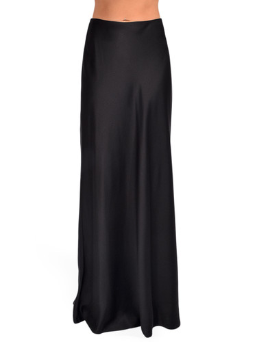 SIMKHAI Kiri Maxi Skirt in Black Front View 