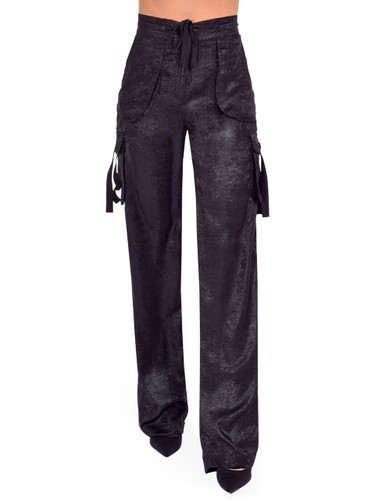 LE SUPERBE Glistening Santa Cruz Pant in Midnight Front View 