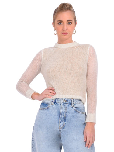 BA&SH Diego Sweater in Ecru Front View 
