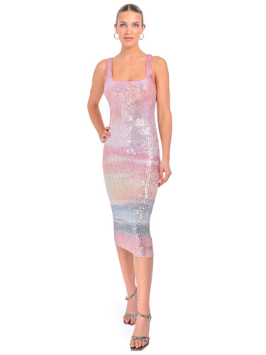 LE SUPERBE Catch A Wave Tank Dress in Sparkling Surf Front View 1
