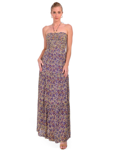 BA&SH Lorie Dress in Violet Multi Front View 1