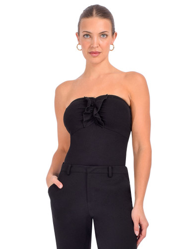 CAMI NYC Livvy Strapless Bodysuit in Black Front View

